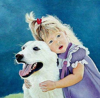 Œuvre contemporaine nommée « Belle et la petite fille », Réalisée par COUILLAUD