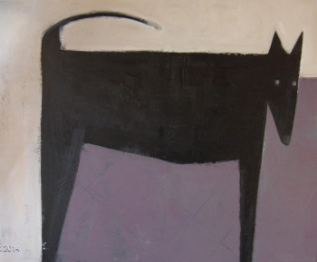 Œuvre contemporaine nommée « chien noir », Réalisée par QUELLEC