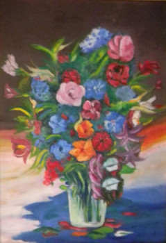 Œuvre contemporaine nommée « VASE DE FLEURS », Réalisée par MARCEL GEORGES