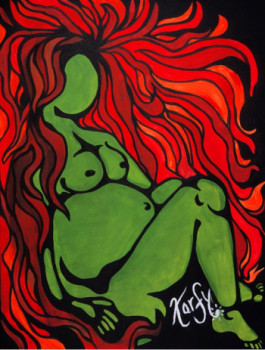 Œuvre contemporaine nommée « La déesse verte  », Réalisée par KARINA FOURNIER