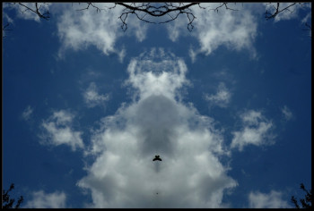 Œuvre contemporaine nommée « spirit cloud esprit -nuage ~ », Réalisée par MIROIR PLANéTAIRE BLANC
