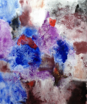 Œuvre contemporaine nommée « composition violette 2 », Réalisée par J. CAUMES