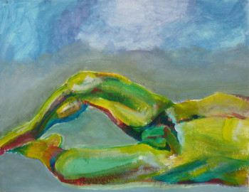 Œuvre contemporaine nommée « Lui 1 couché », Réalisée par BONNEAU-MARRON