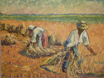 Œuvre contemporaine nommée « Fauchage du blé », Réalisée par MARICHALTON