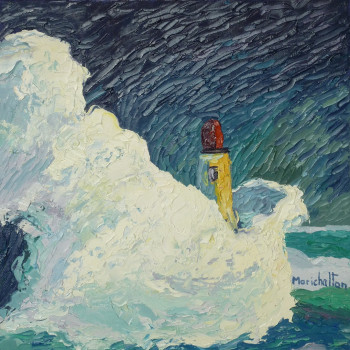 Œuvre contemporaine nommée « Vague aux phare », Réalisée par MARICHALTON