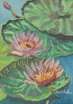 Œuvre contemporaine nommée « Petits lotus », Réalisée par MARICHALTON