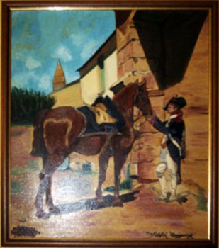 Œuvre contemporaine nommée « Le soldat et son cheval 1 », Réalisée par KHORRY66