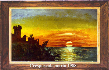 Œuvre contemporaine nommée « Crépuscule marin 1988 », Réalisée par EMILE RAMIS