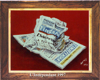 Œuvre contemporaine nommée « Journal L'Indépendant 1997 », Réalisée par EMILE RAMIS