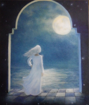 Œuvre contemporaine nommée « L'ombre de la lune », Réalisée par JEANNINE LIBON