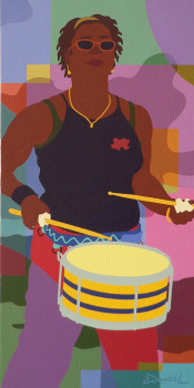 Œuvre contemporaine nommée « Jeune femme au tambour », Réalisée par DANIELL