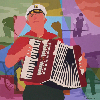 Œuvre contemporaine nommée « L'accordéoniste », Réalisée par DANIELL
