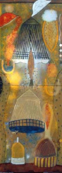 Œuvre contemporaine nommée « Diptyque jaune - 2005 », Réalisée par ALBERTO RAMIREZ