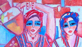 Œuvre contemporaine nommée « quatre femmes kabyles 2 », Réalisée par BARA