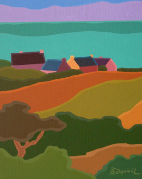 Œuvre contemporaine nommée « Maisons et champs à Plouhinec », Réalisée par DANIELL