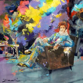 Œuvre contemporaine nommée « La pause du peintre », Réalisée par DAMIAN TIRADO