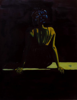 Œuvre contemporaine nommée « La fille en noir / The girl in black / La donna in nero 3 - VENDU / SOLD / VENDUTO », Réalisée par JEAN-FRANçOIS ZANETTE