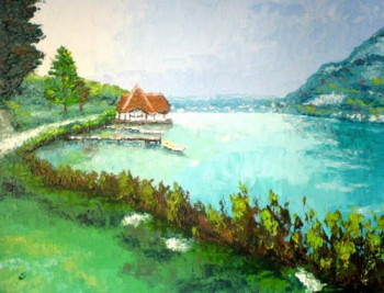 Œuvre contemporaine nommée « Sentier. Bords du Lac du Bourget - Sévrier - Haute Savoie - France- Réf: 141Fg », Réalisée par ABERIUS