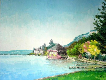 Œuvre contemporaine nommée « Bords du Lac d'Annecy - Menthon St Bernard - Haute Savoie - France - Réf: 142Fg », Réalisée par ABERIUS