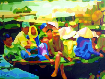 Œuvre contemporaine nommée « Boat people », Réalisée par BANGIL BOULAIN