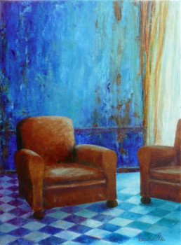 Œuvre contemporaine nommée « l'après midi bleu », Réalisée par LAURELLE BESSE