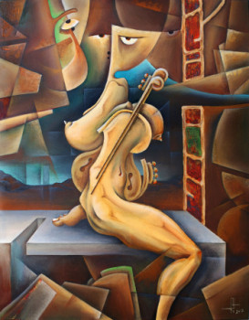 Œuvre contemporaine nommée « La musicienne », Réalisée par HENRI TOROS
