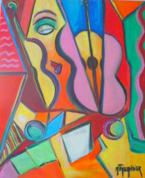 Œuvre contemporaine nommée « L'Ame du violon », Réalisée par MONIQUE TAILLANDIER WALLON