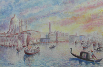 Œuvre contemporaine nommée « Rêverie sur Venise d'antan », Réalisée par AMALIA MEREU