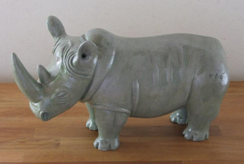 Œuvre contemporaine nommée « Rhinocéros Blanc », Réalisée par XAVIER JARRY-LACOMBE