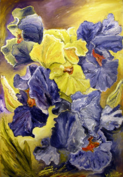 Œuvre contemporaine nommée « les iris », Réalisée par ESTERELLE