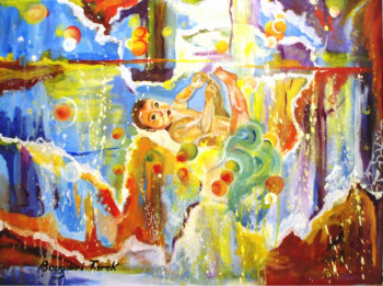 Œuvre contemporaine nommée « l eau de vie 1 », Réalisée par TAREK BOUGDIRI