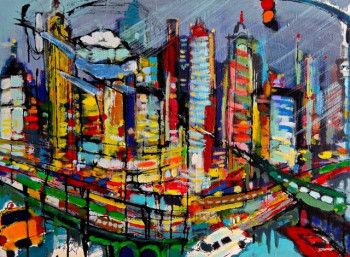 Œuvre contemporaine nommée « Coup de grizou sur Manhattan », Réalisée par CHRISTIAN MENARD