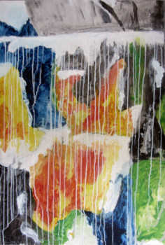 Œuvre contemporaine nommée « Cascade de pluie », Réalisée par LéONIE