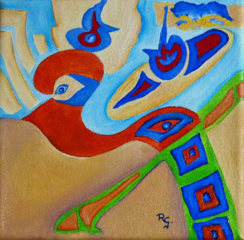 Œuvre contemporaine nommée « FANTASY BIRD », Réalisée par RG