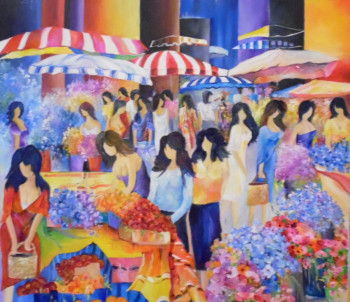 Œuvre contemporaine nommée « marché dans la cité », Réalisée par DI BLIQUI