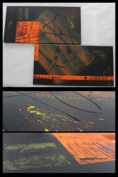 Œuvre contemporaine nommée « L'énergie de l'orange », Réalisée par ALACHASSEAUXTRESORS