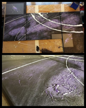 Œuvre contemporaine nommée « Purple », Réalisée par ALACHASSEAUXTRESORS