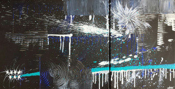 Œuvre contemporaine nommée « Chaos de bleu, premier », Réalisée par ALACHASSEAUXTRESORS