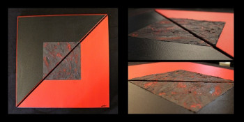 Œuvre contemporaine nommée « En rouge et noir », Réalisée par ALACHASSEAUXTRESORS