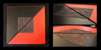Œuvre contemporaine nommée « En rouge et noir », Réalisée par ALACHASSEAUXTRESORS