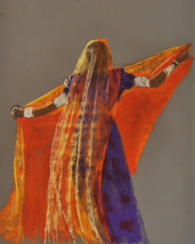 Œuvre contemporaine nommée « Indienne en sari », Réalisée par BARTLET-DROUZY