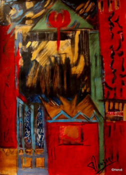 Œuvre contemporaine nommée « Le signe rouge-Sabine », Réalisée par HERVé PLOUZEN