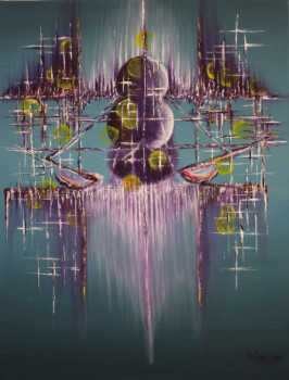 Œuvre contemporaine nommée « Reflet turquoise », Réalisée par FREDERIQUE