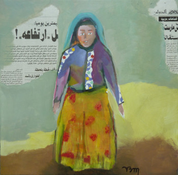 Œuvre contemporaine nommée « Femme marocaine descendant la grand rue », Réalisée par BONNEAU-MARRON