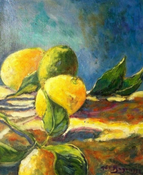 Œuvre contemporaine nommée « les citrons », Réalisée par MARTAEL