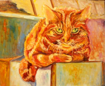 Œuvre contemporaine nommée « le chat roux », Réalisée par MARTAEL