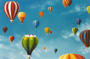 Œuvre contemporaine nommée « Festival de ballons », Réalisée par JOEL RIVIERE