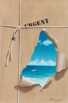 Œuvre contemporaine nommée « Urgent... besoin de vacances », Réalisée par JOEL RIVIERE