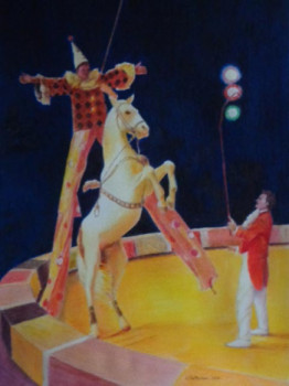 Œuvre contemporaine nommée « Echassier à cheval », Réalisée par JACQUES TAFFOREAU