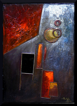 Œuvre contemporaine nommée « crépuscule sur la ville », Réalisée par JANPOL PORTALIS